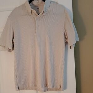 Uniqlo Men's Cream Striped Button Down Shirt